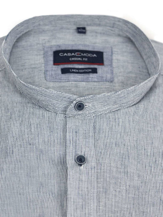 Langärmlig Leinen Hemd Gestreift Dark Blue
