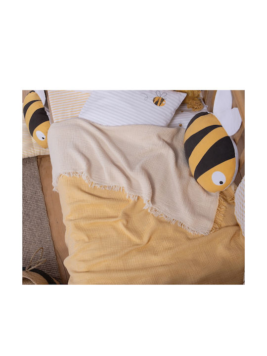 Nef-Nef Homeware Kids Throw Pillow Bee 35x35cm Yellow