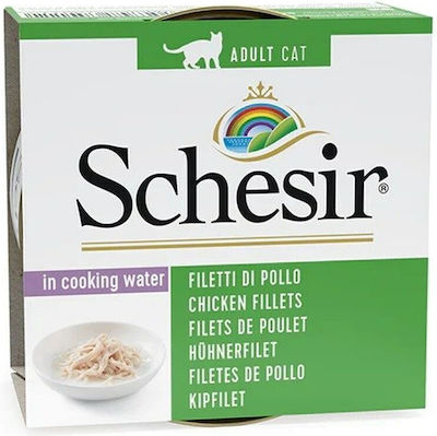 Schesir Nasses Katzenfutter für Katze in Dose mit Huhn 85gr