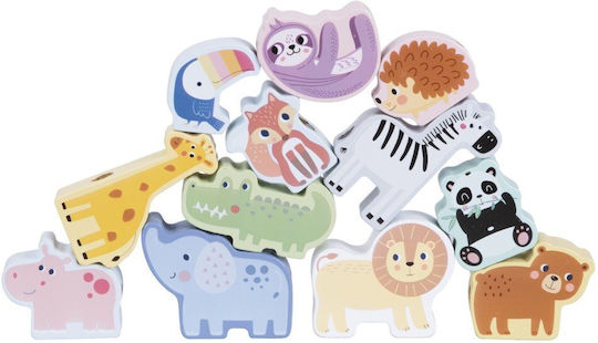 Eli Neli Montessori Zoo Ξύλινο Παιχνίδι Κορδόνι & Χάντρες