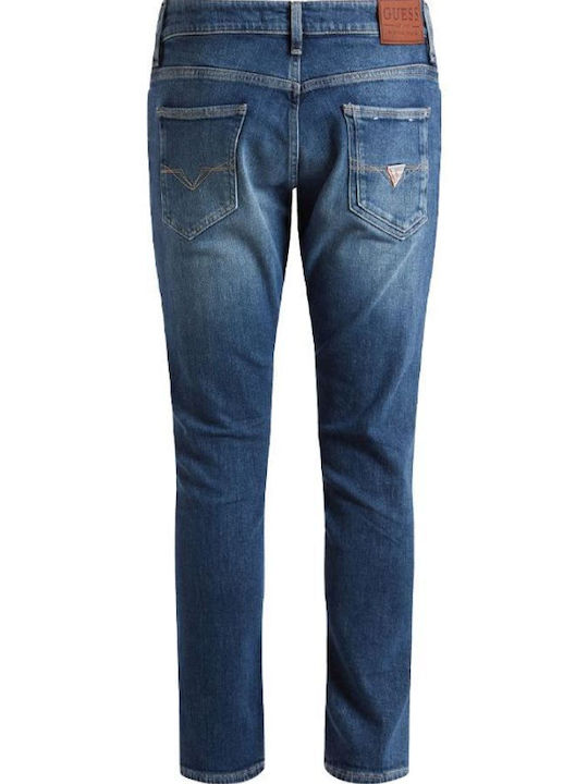 Guess M2yan1d4q42 Pantaloni de Bărbați din Jean în Croială Slim Albastru marin