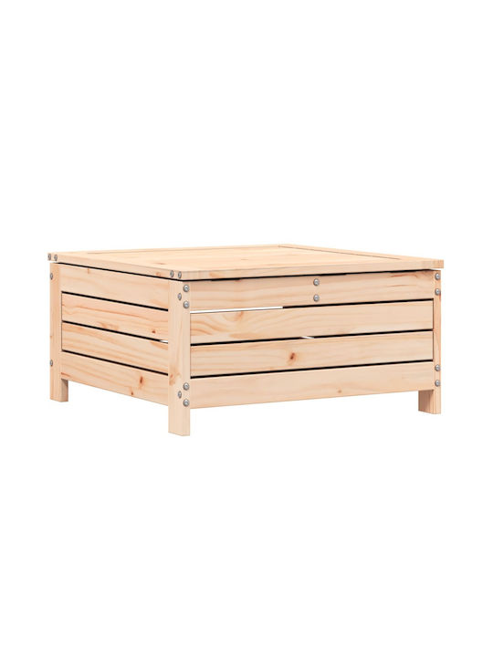Дървен Градински Табурет Куб Кафяв 62x63.5x32см