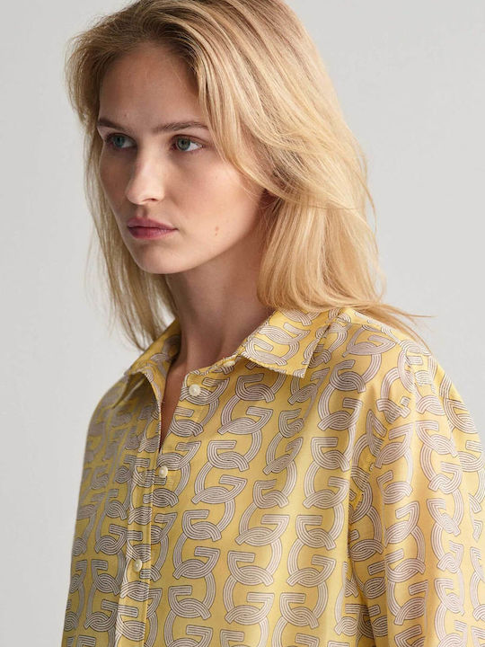 Gant Women's Silky Long Sleeve Shirt Yellow