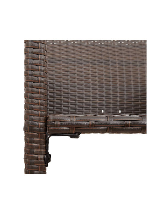 Gartenhocker Bar Außenbereich Rattan Braun 2 Stück 45,5x49x118cm