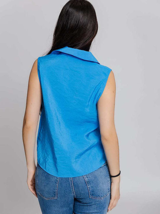 Vero Moda Women's Sleeveless Shirt Blue