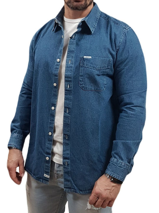 Rebase Men's Shirt Denim Denim Blue