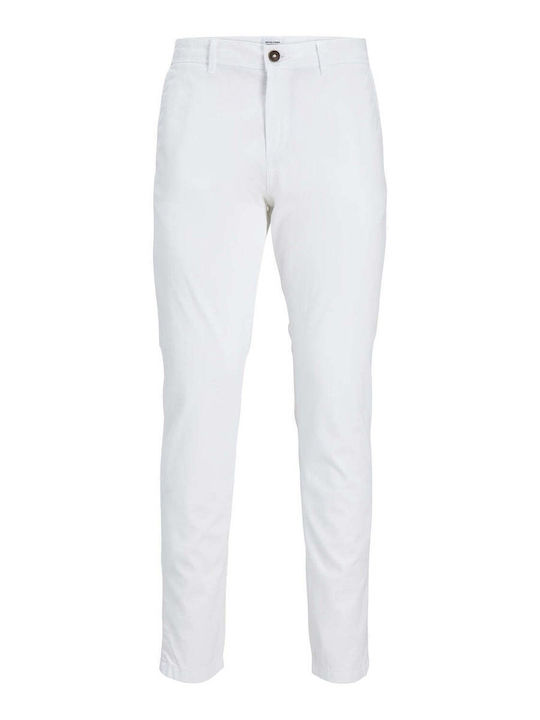 Jack & Jones Pantaloni pentru bărbați Chino Elastice cu Croială Slim White