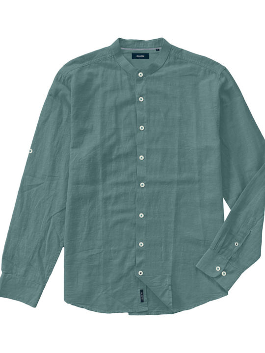 Double Men's Shirt Linen Petrol