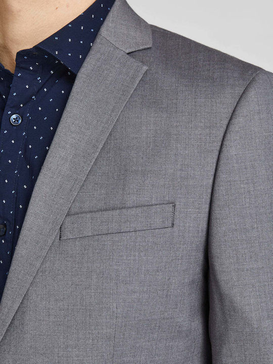Men's Suit Jacket Slim Fit Light Grey Melange