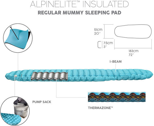 Bestway Μονό Υπόστρωμα Camping Μπλε