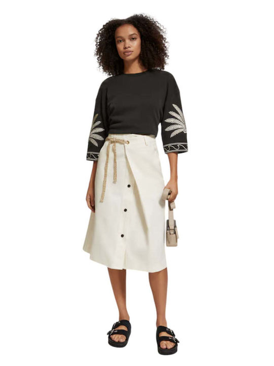 Scotch & Soda Midi Envelope Skirt in Beige color