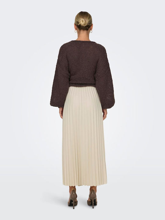 Only Pleated Maxi Skirt in Beige color