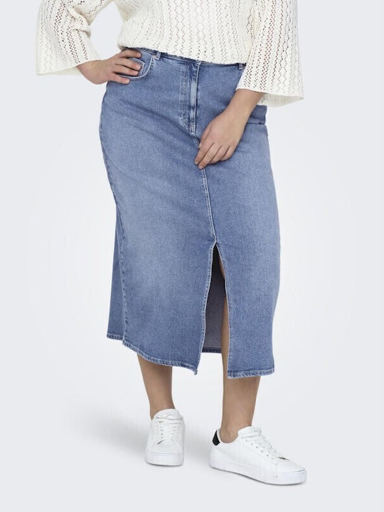 Denim Maxi Fustă Albastru