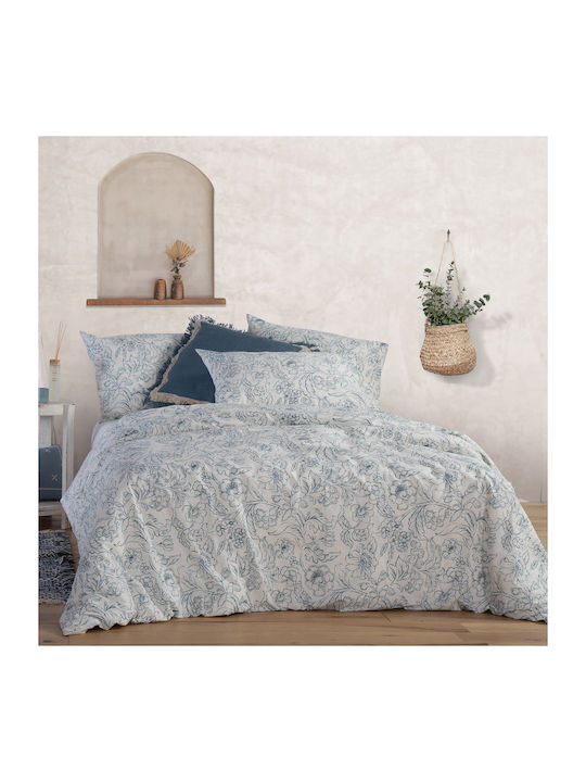 Nef-Nef Homeware Moanna Σετ Σεντόνια Υπέρδιπλα 240x270εκ. Blue (4τμχ)