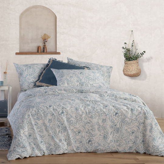 Nef-Nef Homeware Bettwäsche-Set Überdoppel 240x270cm. Blue 4Stück