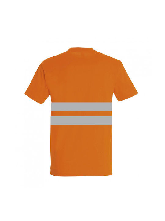 Kids Moda Arbeits-T-Shirt Orange mit reflektierenden Bändern