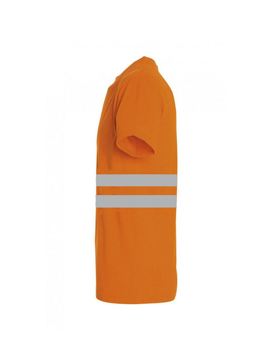 Kids Moda Arbeits-T-Shirt Orange mit reflektierenden Bändern