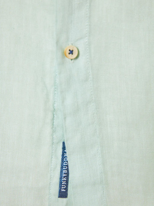Long-sleeved Linen Shirt Lt Aqua