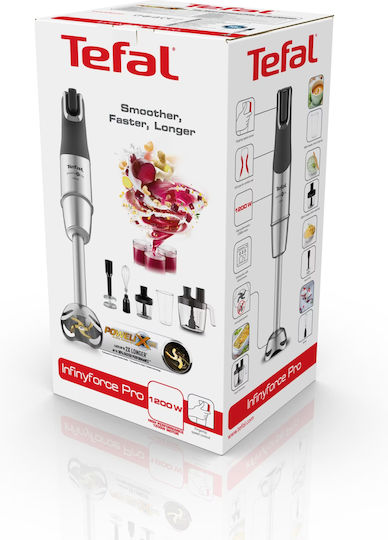 Tefal Infinity Force Pro Ραβδομπλέντερ με Ανοξείδωτη Ράβδο 1200W Μαύρο