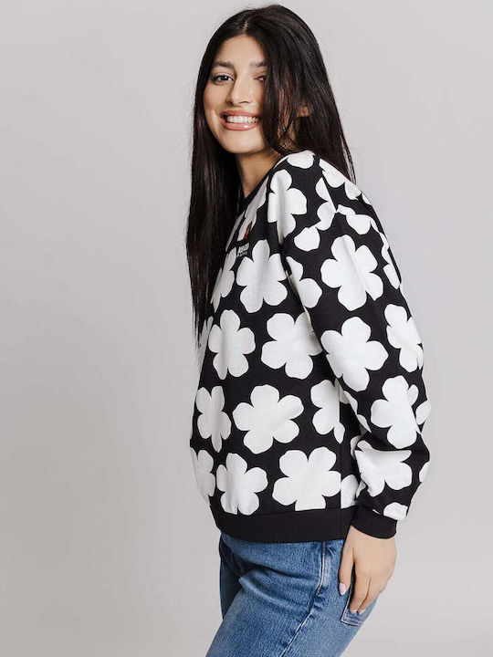 Kenzo Women's Blouse Cotton Long Sleeve Floral Black