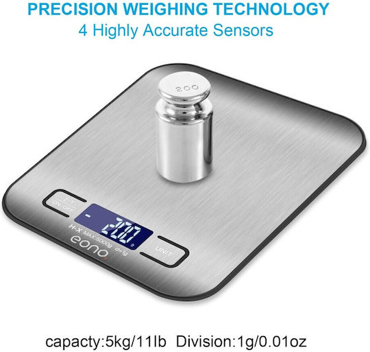 Ψηφιακή Ζυγαριά Κουζίνας έως 5kg Inox