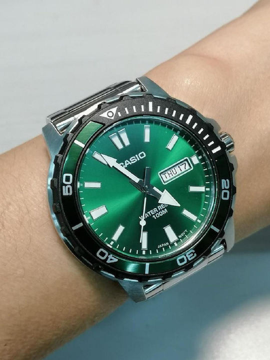 Casio Colecție Ceas Barbati 47mm Baterie cu Brățară din Metal Argintie