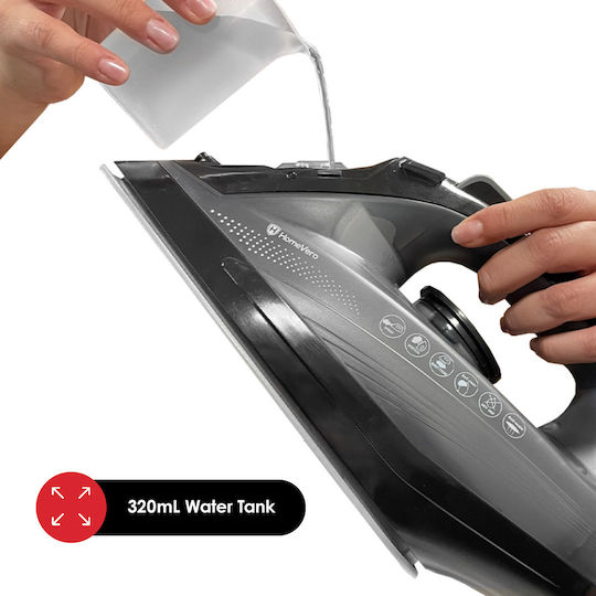 HomeVero Steam Iron 2400W with Ceramic Plate