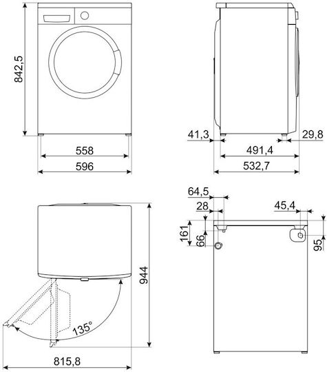 Smeg Πλυντήριο Ρούχων 6kg 1000 Στροφών LBW60IT