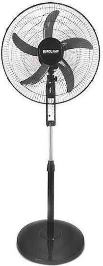 Eurolamp Pedestal Fan 60W 50cm Diameter With Remote Control Black