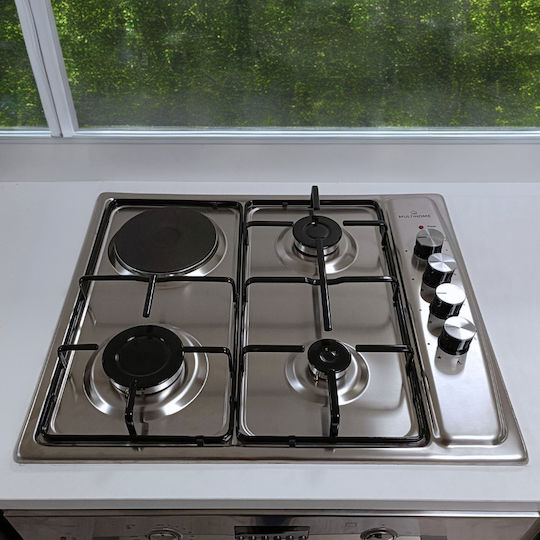 MultiHome LX-412BF Εστία Υγραερίου & Ρεύματος Αυτόνομη Inox 58.5x50εκ. Ασημί