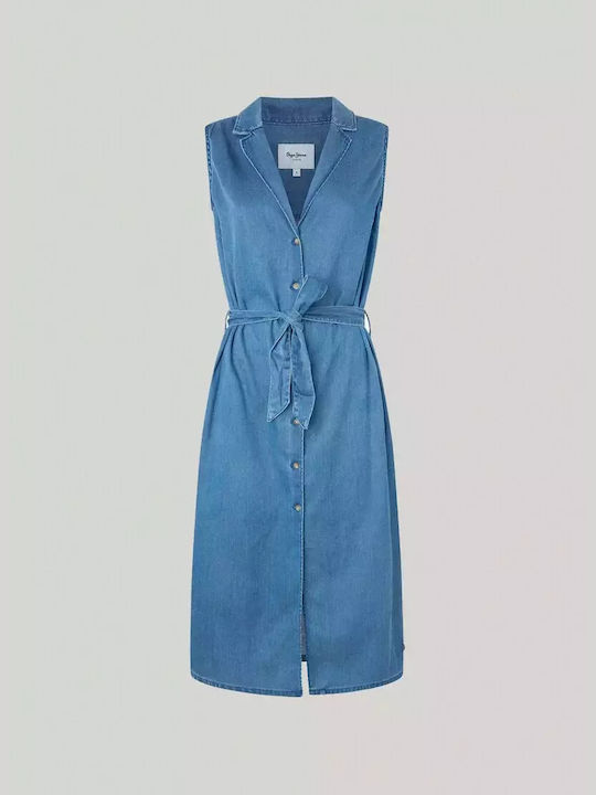 Pepe Jeans Damen Kleid Strand Blau