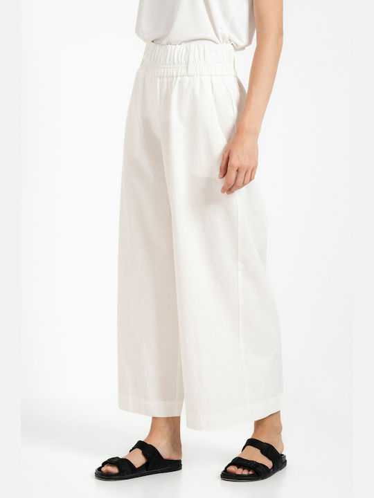 Philosophy Wear Femei Pantaloni culottes cu elastic Bej