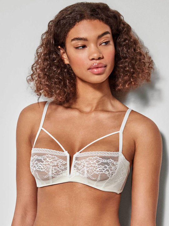 Gisela Spitzen Unterwäsche-Set für Damen BH mit Schlupf Weiß