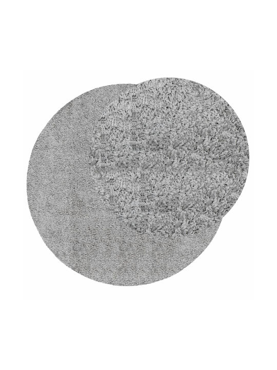 vidaXL Rug Round Shaggy Grey