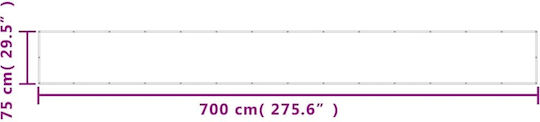 vidaXL Сенчеста преграда Черен С парчета & с PU покритие 0.75x7m