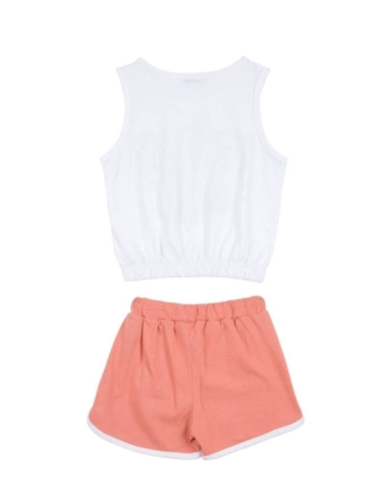 Frenzy Kids Set with Shorts Summer 2pcs White Salmon