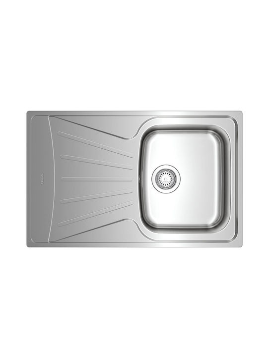 Teka Starbright 45 E-XN 1B 1D Ένθετος Νεροχύτης Δεξιός Inox Σατινέ Μ86xΠ50cm Ασημί