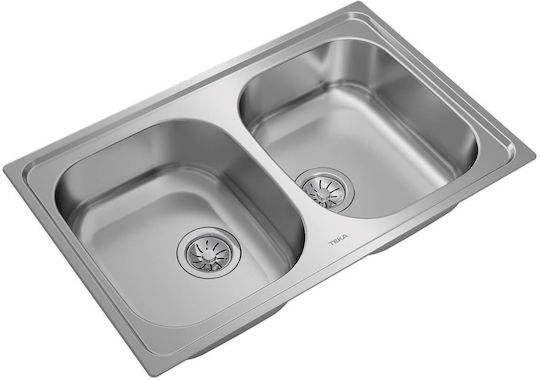 Teka Universe 80 T-XP 2B Ένθετος Νεροχύτης Inox Σατινέ Μ80xΠ50cm Ασημί