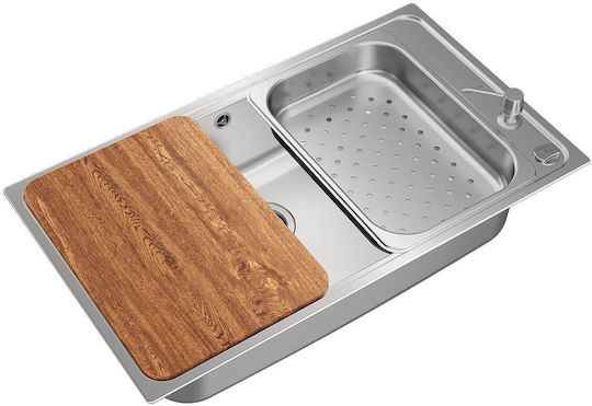 Teka Bahia 1B Plus Ένθετος Νεροχύτης Inox Σατινέ Μ73.6xΠ43.1cm Ασημί