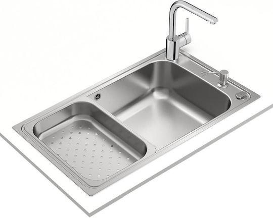 Teka Bahia 1B Plus Ένθετος Νεροχύτης Inox Σατινέ Μ73.6xΠ43.1cm Ασημί