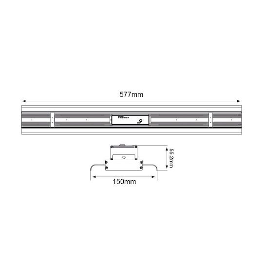 Aca Gramus Commercial Linear LED Ceiling Light 100W Cold White