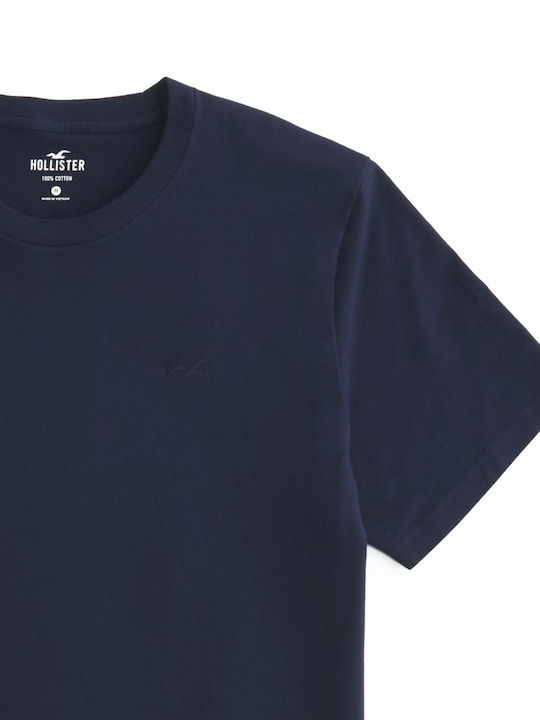 Hollister Herren T-Shirt Kurzarm Blau