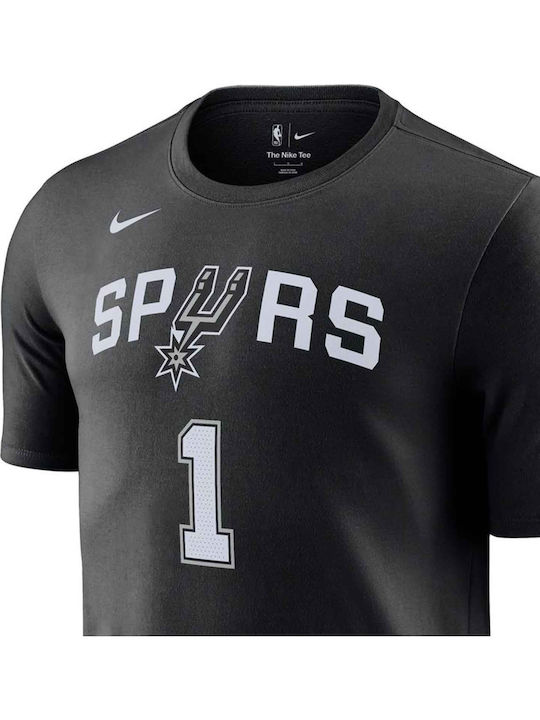 San Antonio Spurs Victor Wembanyama Sportliches T-Shirt Schwarz