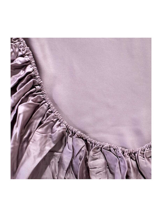 Charisma Cearșaf King Size cu Elastic 200x200+40cm. Violet Ice
