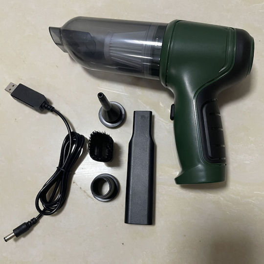Aspirator De Mână Și Suflantă Pentru Mașini 2 În 1 Cu Cablu De Brichetă 12V 120W Verde