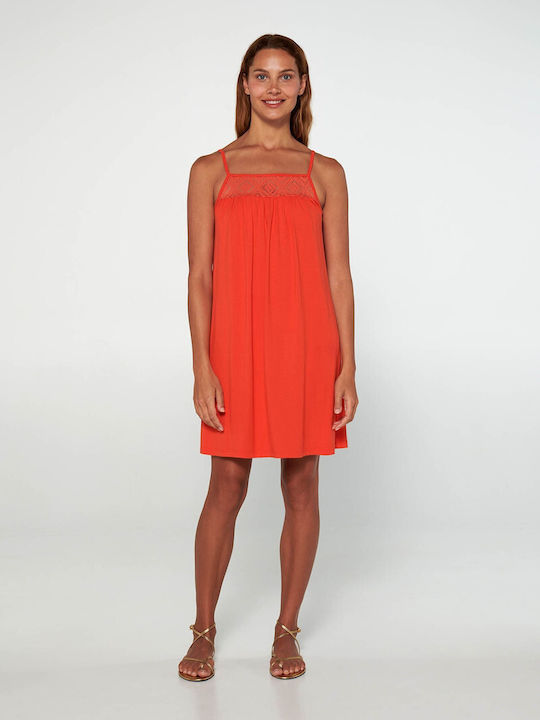 Solid Color Miranda Dress Vamp 20517 Orange