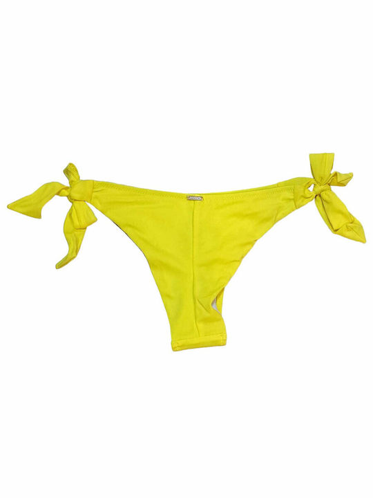 Bikini Brasilien mit Schnürchen Gelb
