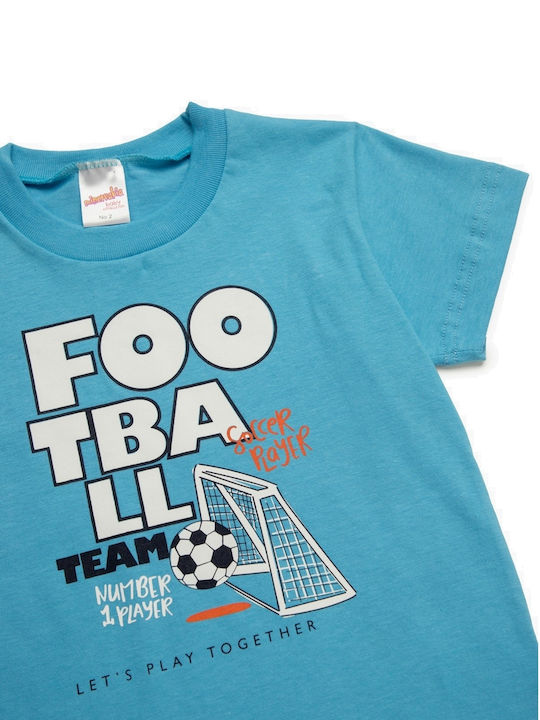 Minerva Kids' Pajamas Summer Blue Football