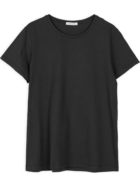 Philosophy Γυναικεια Μπλουζα Κοντο Μανικι Organic Cotton Round Neck T Shirt Basic-bl1759 Anthracite