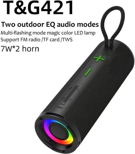 T&G Bluetooth Speaker 14W with Radio and Battery Life up to 4 hours Silver TG-421